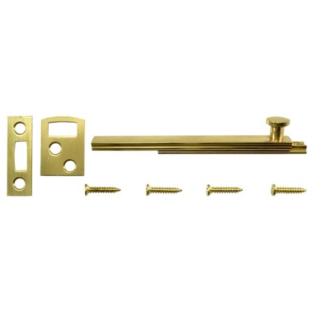 MIDWEST FASTENER 4" Polished Brass Surface Bolts 37343